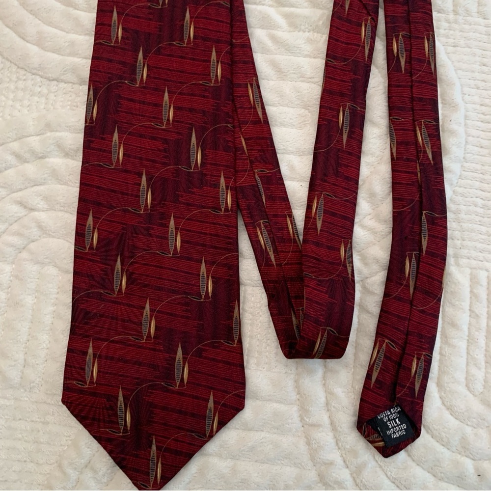Bill Blass Black Label Red Silk Tie